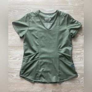 ADAR Pro Heathered olive green scrub top S